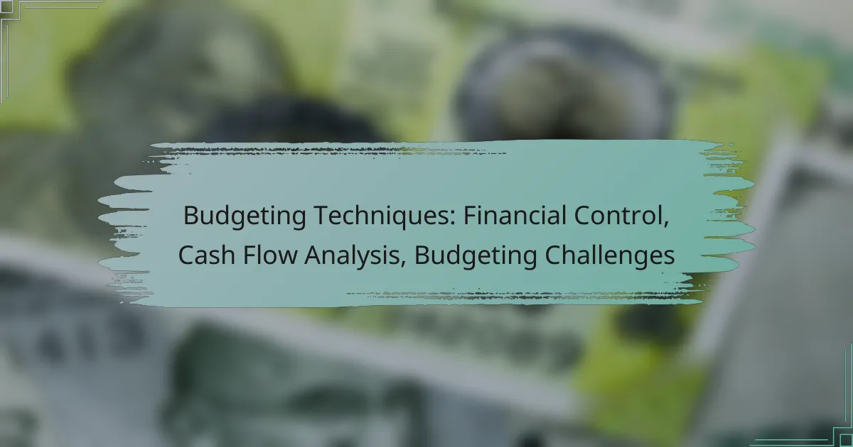 Budgeting Techniques: Financial Control, Cash Flow Analysis, Budgeting Challenges