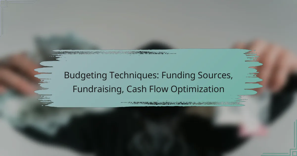 Budgeting Techniques: Funding Sources, Fundraising, Cash Flow Optimization