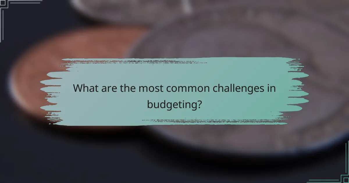 What are the most common challenges in budgeting?