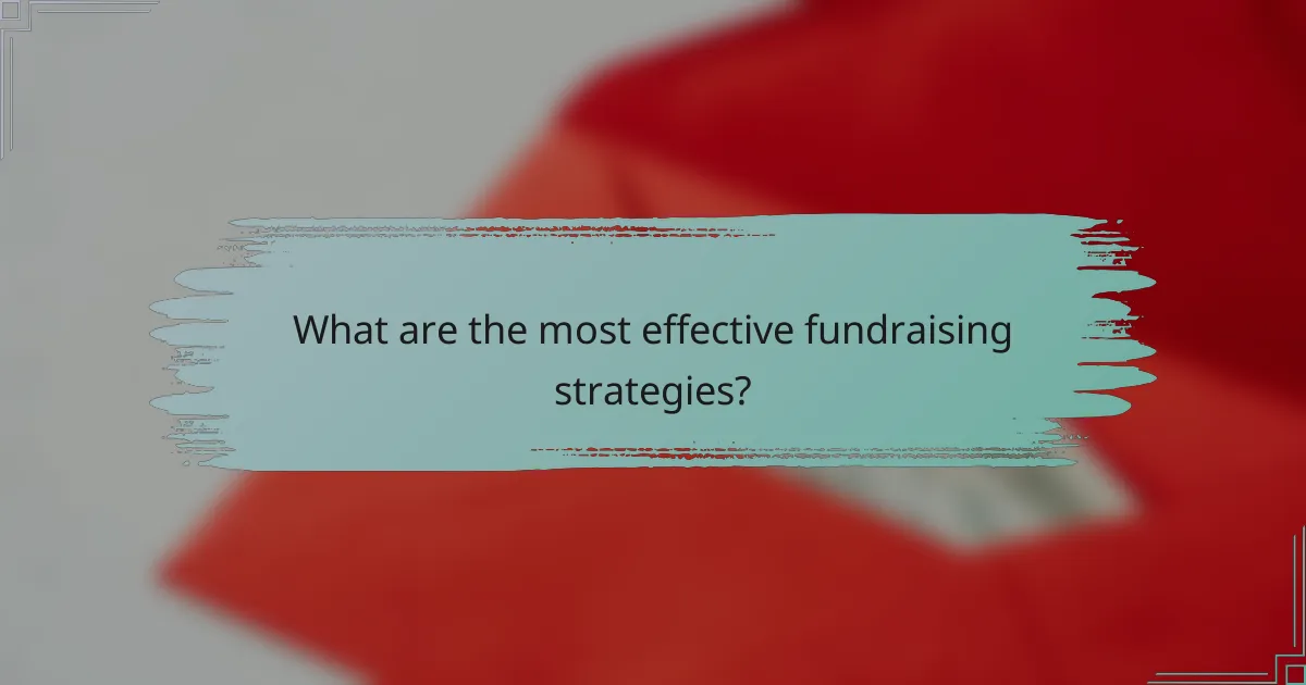 What are the most effective fundraising strategies?